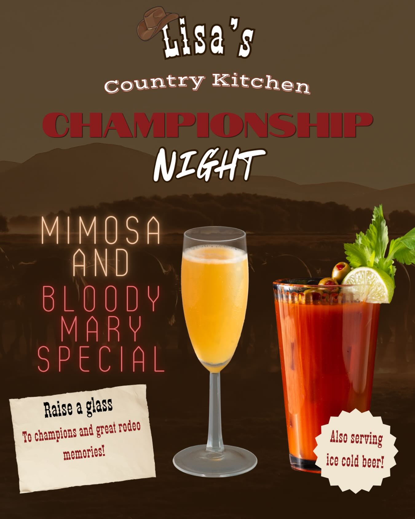 Rodeo-themed mimosas
